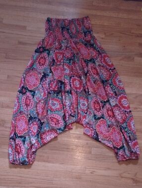 Guru For Life Harem Pants With Fun Floral Patterns Wide Flowy Free Spirit Hippie
